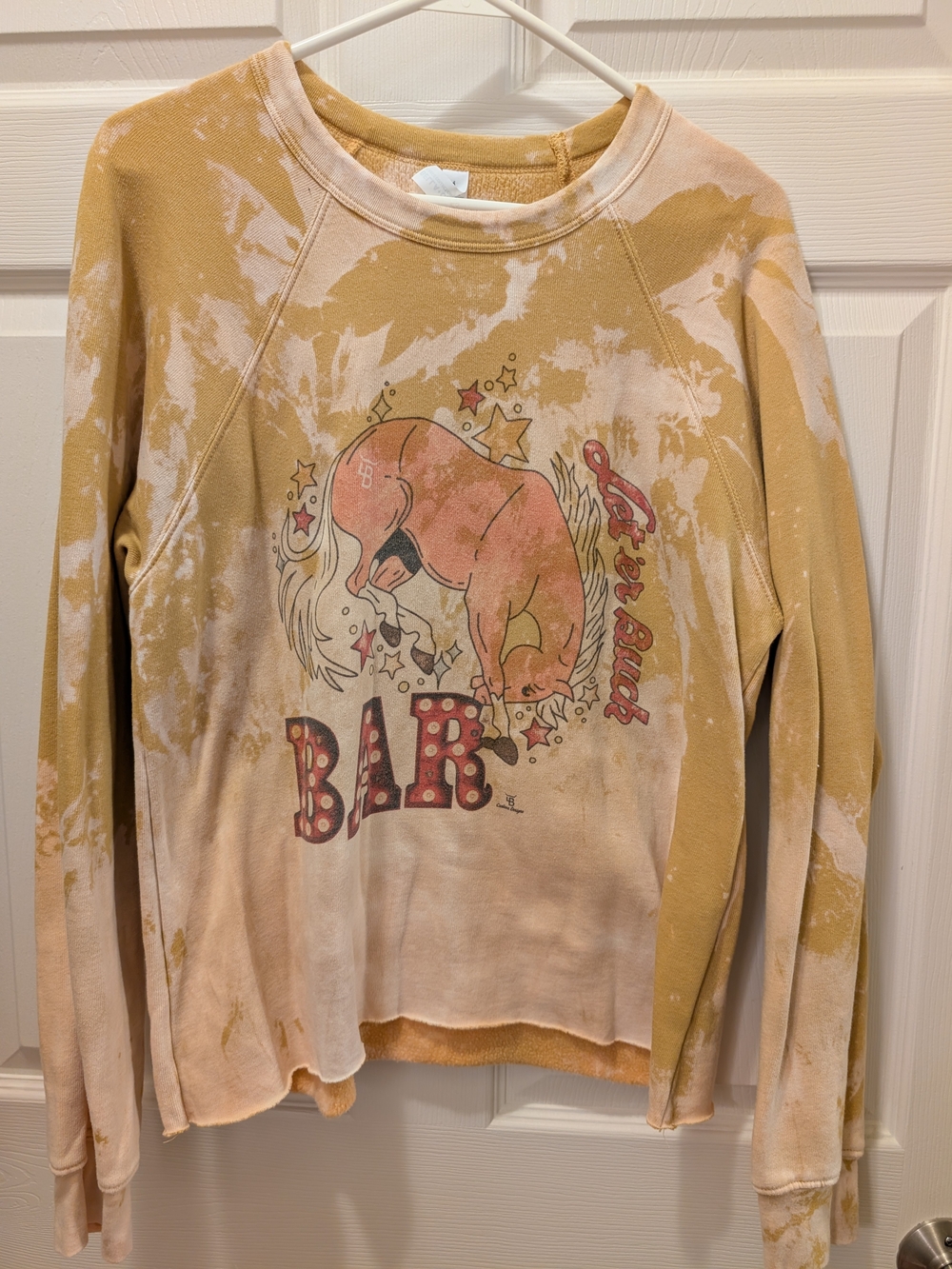 Bella Canvas Mustard & Cream Tie-Dye Graphic Crewneck Sweatshirt